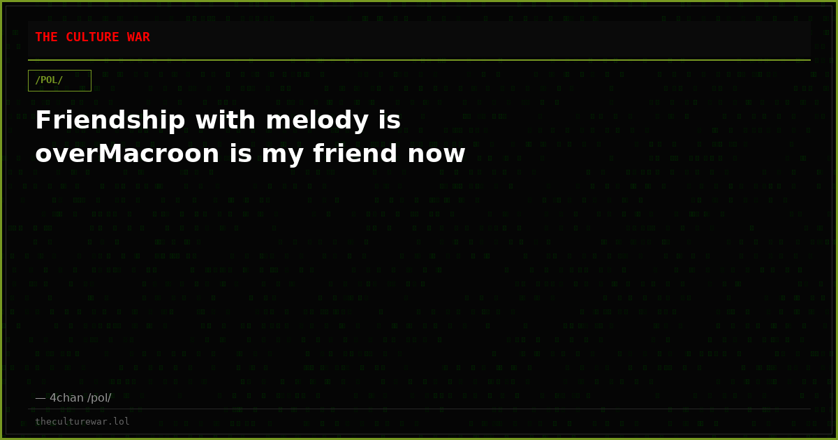 Friendship with melody is overMacroon is my friend now