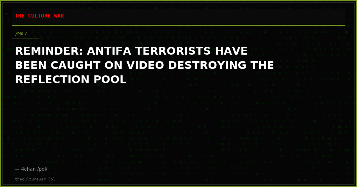 REMINDER: ANTIFA TERRORISTS HAVE BEEN CAUGHT ON VIDEO DESTROYING THE REFLECTION POOL
