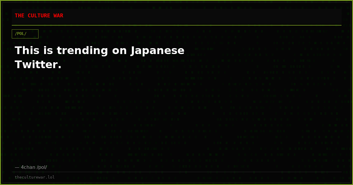 This is trending on Japanese Twitter.