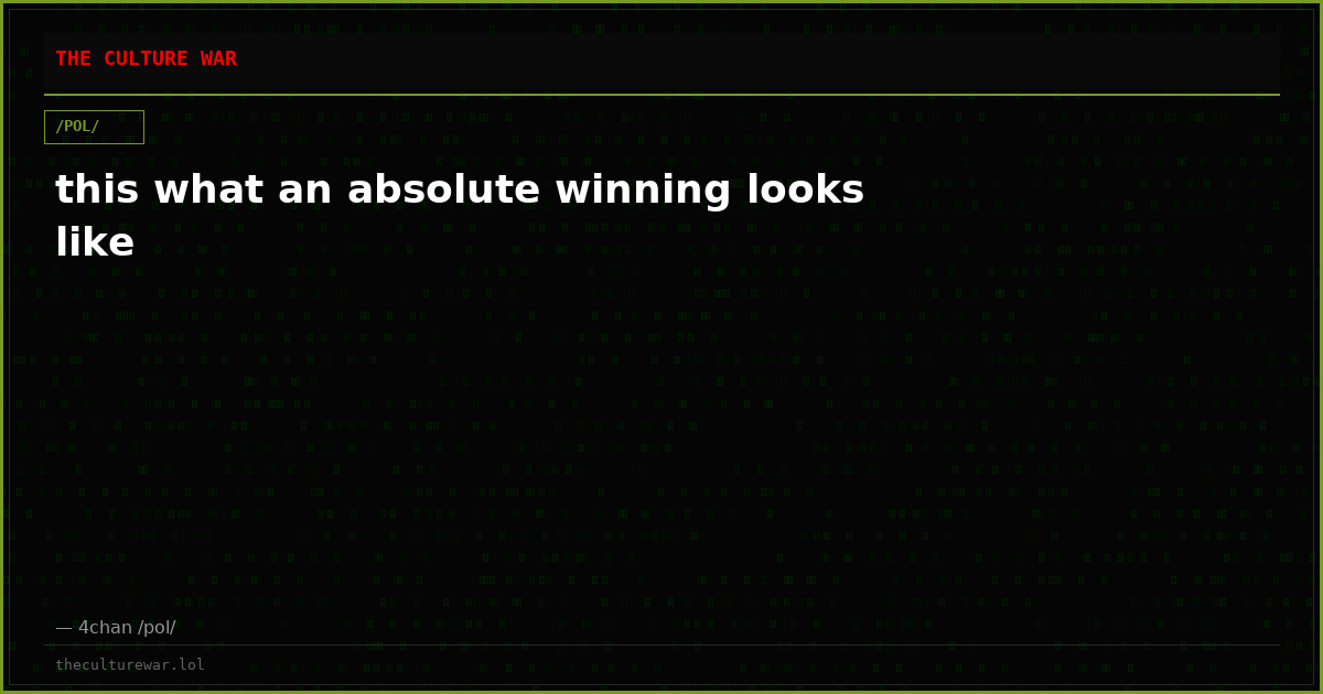 this what an absolute winning looks like