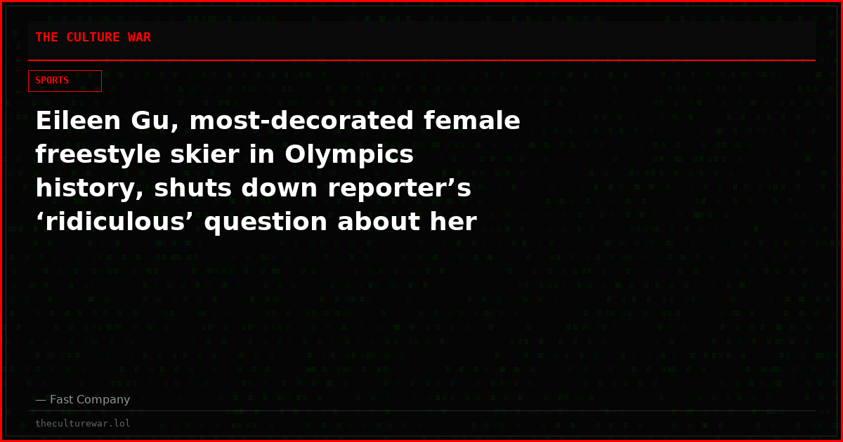 Eileen Gu, most-decorated female freestyle skier in Olympics history, shuts down reporter’s ‘ridiculous’ question about her performance