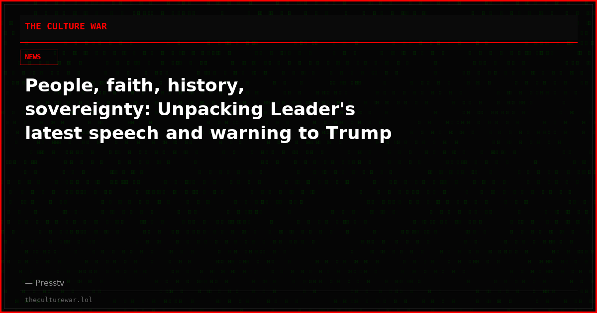 People, faith, history, sovereignty: Unpacking Leader's latest speech and warning to Trump