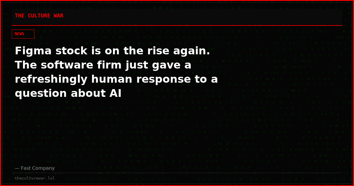 Figma stock is on the rise again. The software firm just gave a refreshingly human response to a question about AI