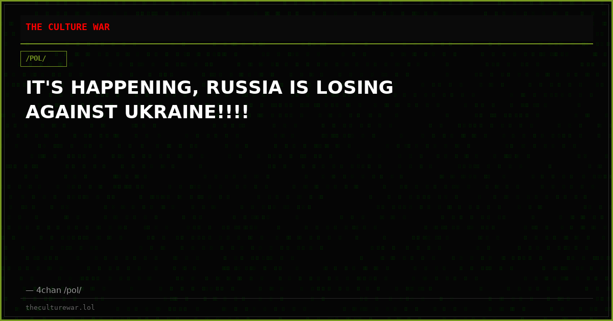 IT'S HAPPENING, RUSSIA IS LOSING AGAINST UKRAINE!!!!