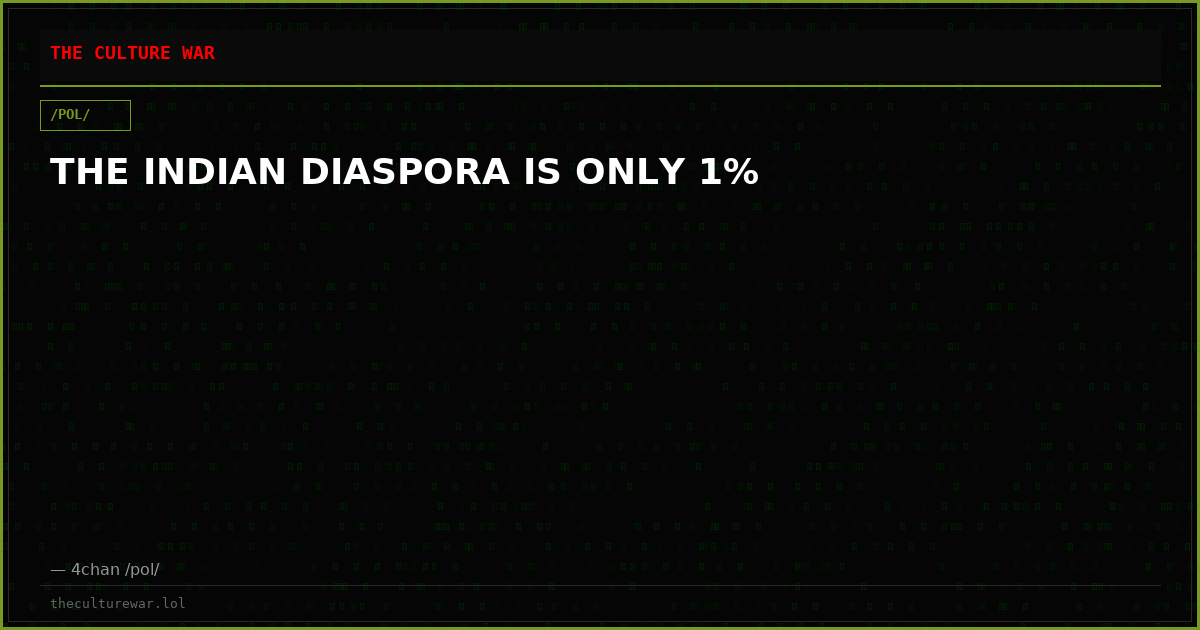 THE INDIAN DIASPORA IS ONLY 1%