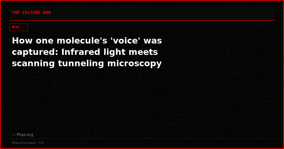 How one molecule's 'voice' was captured: Infrared light meets scanning tunneling microscopy