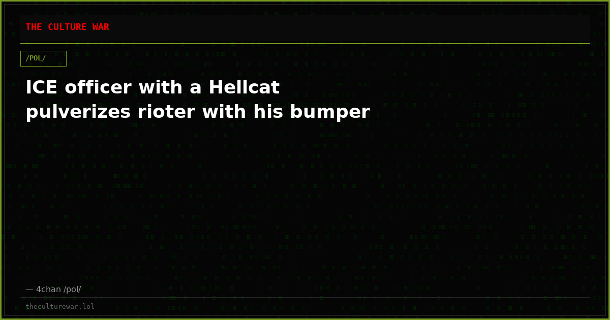 ICE officer with a Hellcat pulverizes rioter with his bumper