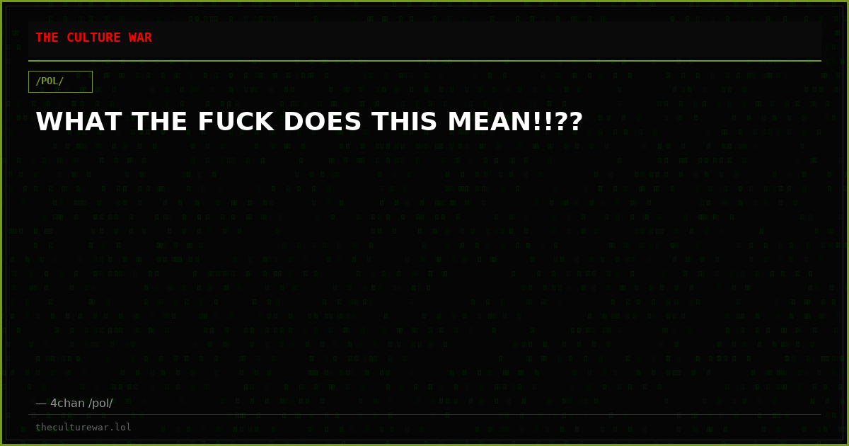 WHAT THE FUCK DOES THIS MEAN!!??