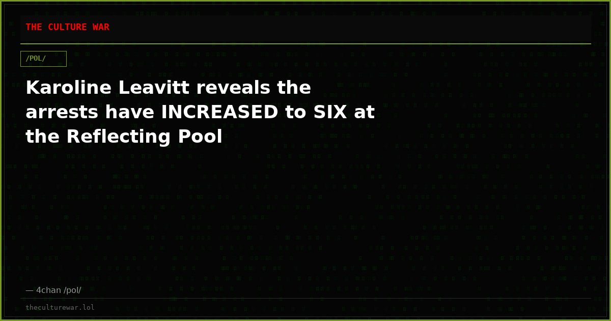 Karoline Leavitt reveals the arrests have INCREASED to SIX at the Reflecting Pool