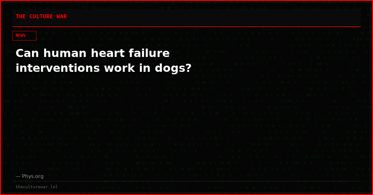 Can human heart failure interventions work in dogs?