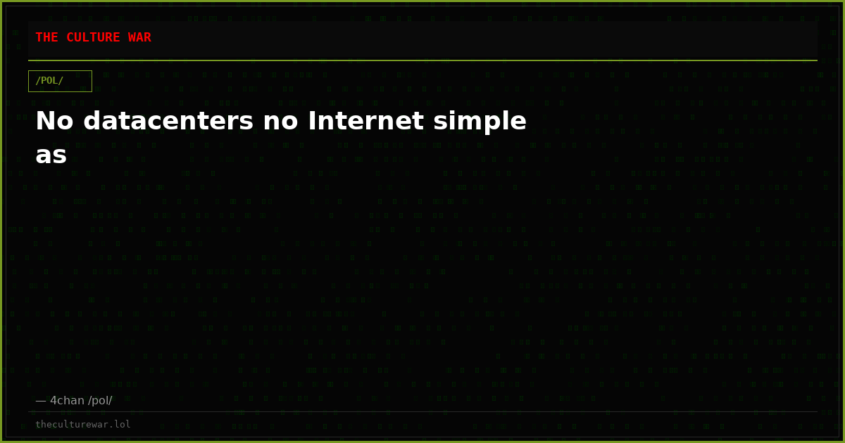 No datacenters no Internet simple as
