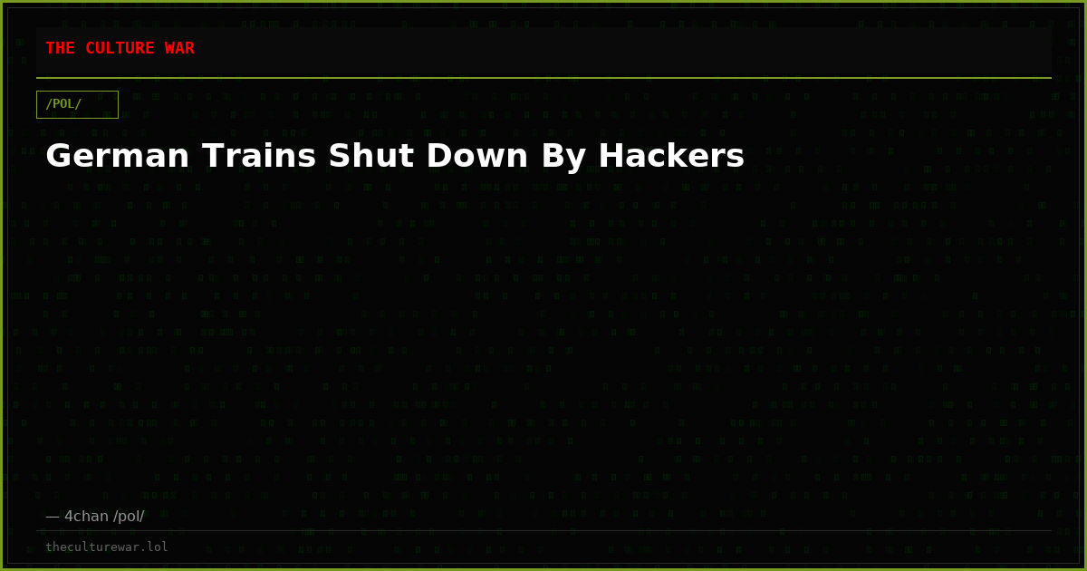 German Trains Shut Down By Hackers