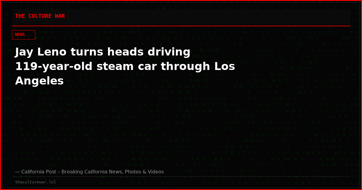 Jay Leno turns heads driving 119-year-old steam car through Los Angeles