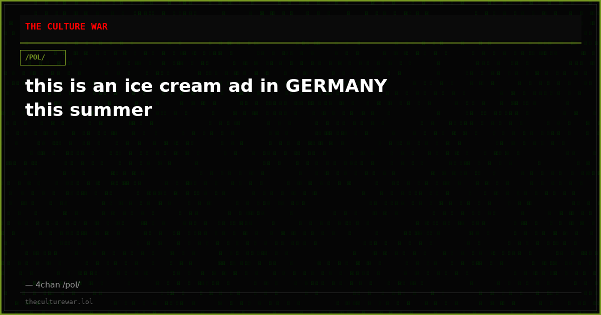 this is an ice cream ad in GERMANY this summer
