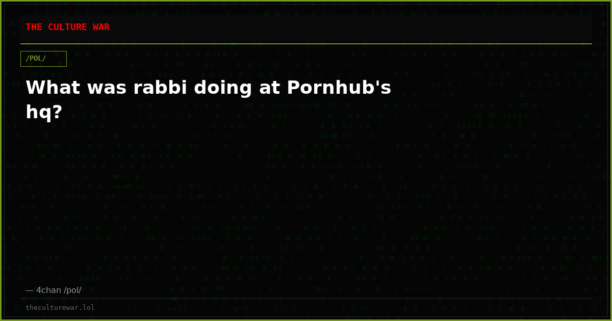 What was rabbi doing at Pornhub's hq?