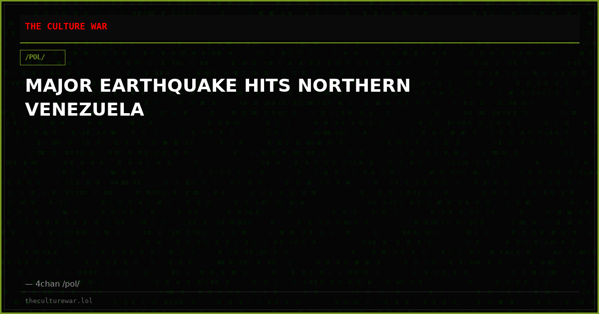 MAJOR EARTHQUAKE HITS NORTHERN VENEZUELA