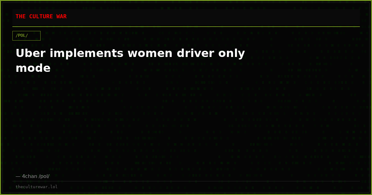 Uber implements women driver only mode