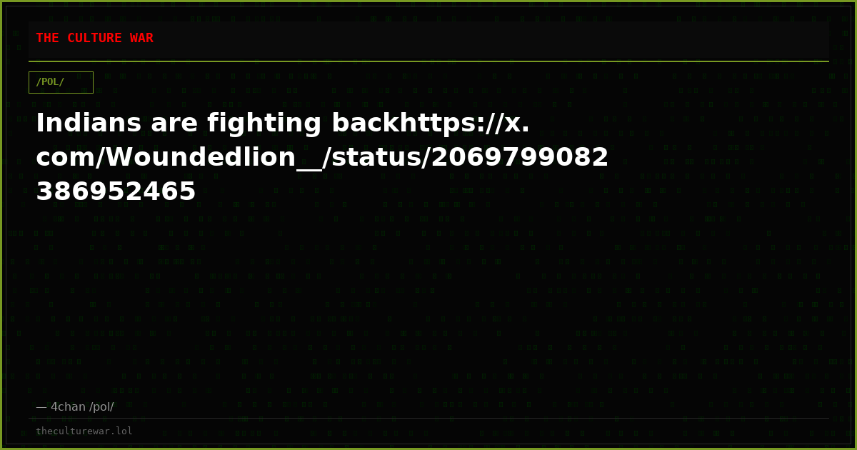 Indians are fighting backhttps://x.com/Woundedlion__/status/2069799082386952465