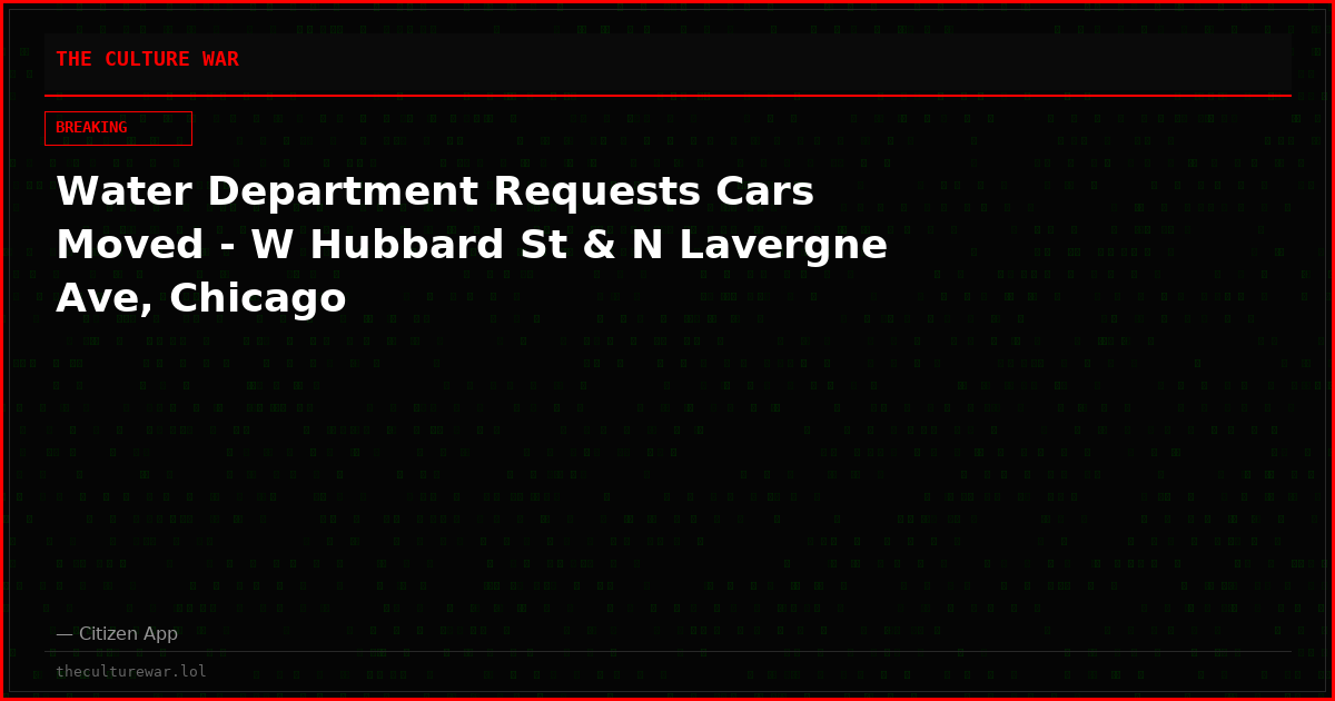 Water Department Requests Cars Moved - W Hubbard St & N Lavergne Ave, Chicago