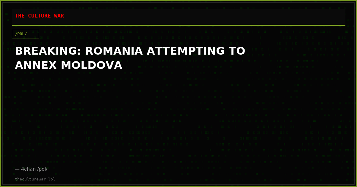 BREAKING: ROMANIA ATTEMPTING TO ANNEX MOLDOVA