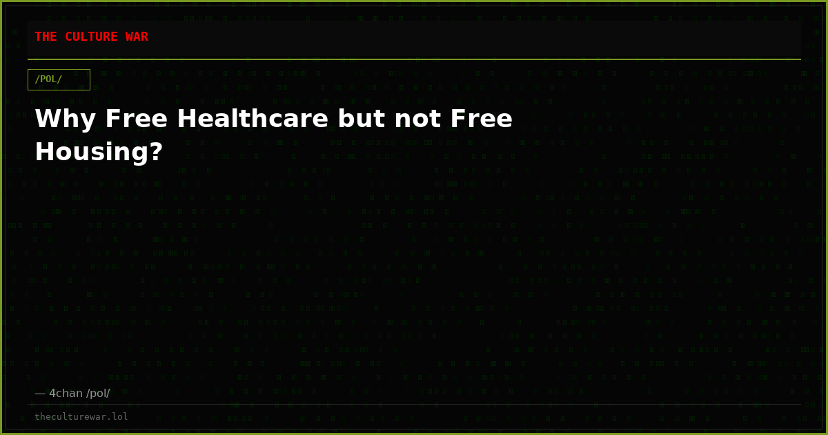 Why Free Healthcare but not Free Housing?