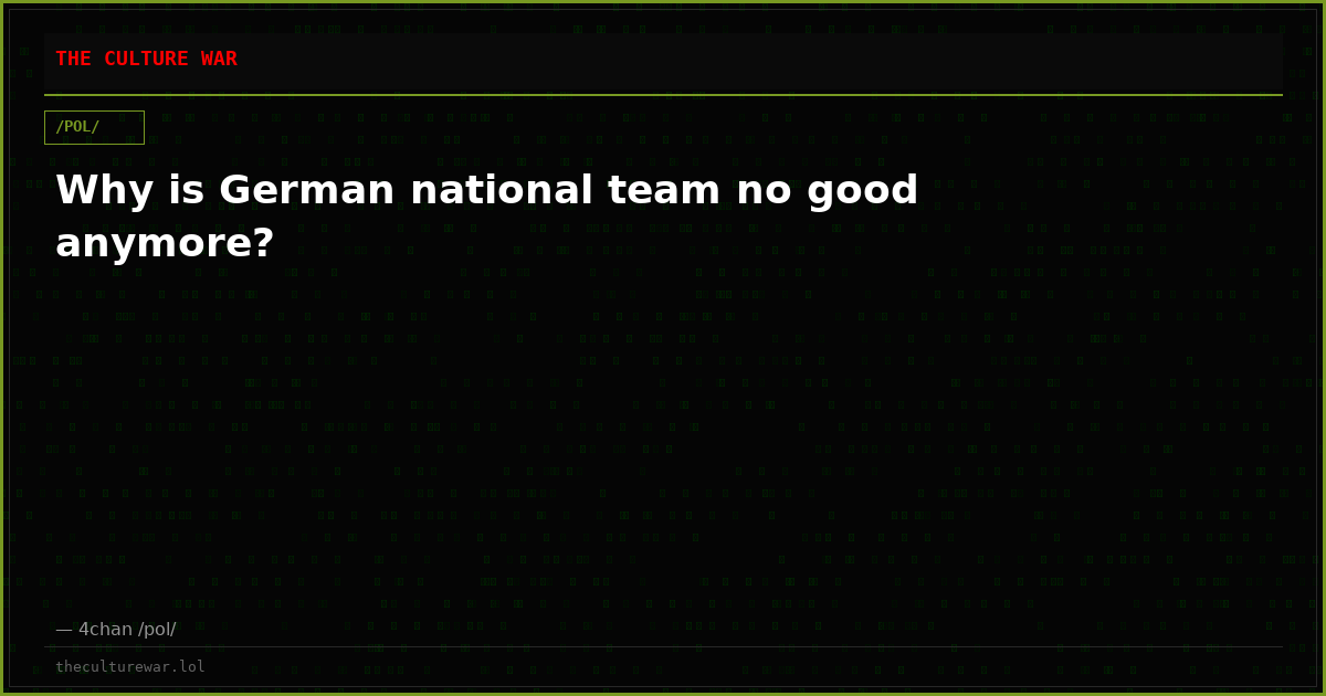 Why is German national team no good anymore?