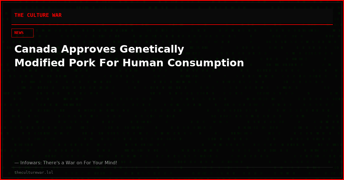Canada Approves Genetically Modified Pork For Human Consumption