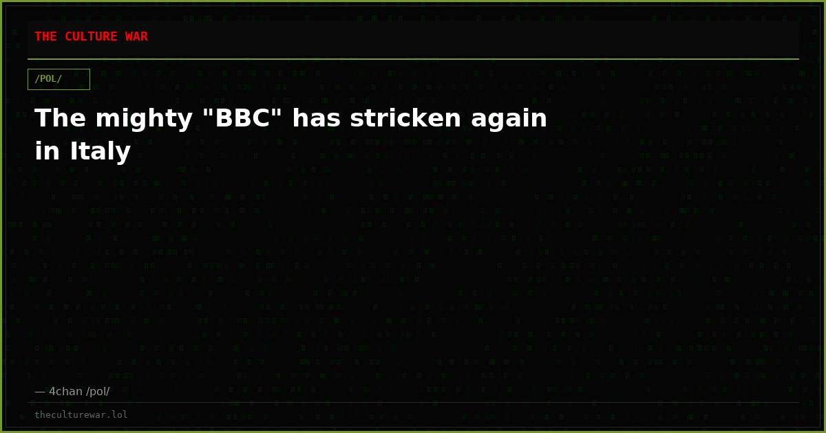 The mighty "BBC" has stricken again in Italy