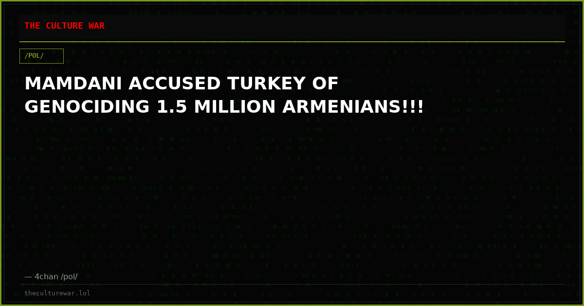 MAMDANI ACCUSED TURKEY OF GENOCIDING 1.5 MILLION ARMENIANS!!!