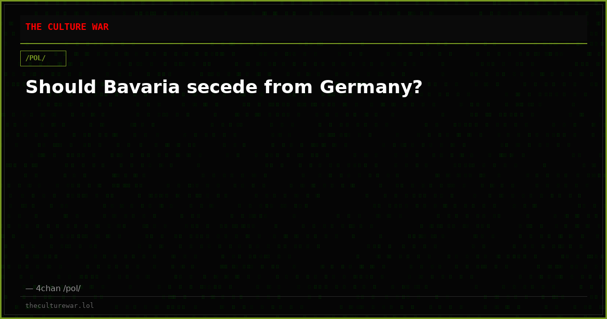 Should Bavaria secede from Germany?