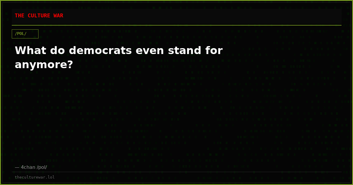 What do democrats even stand for anymore?