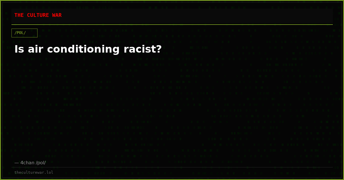 Is air conditioning racist?