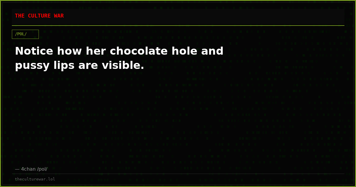 Notice how her chocolate hole and pussy lips are visible.