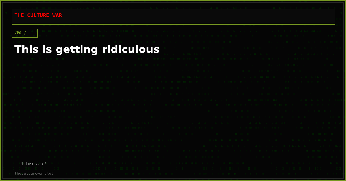 This is getting ridiculous