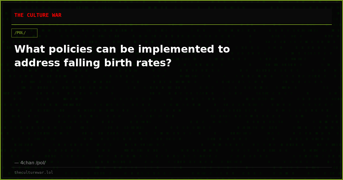 What policies can be implemented to address falling birth rates?