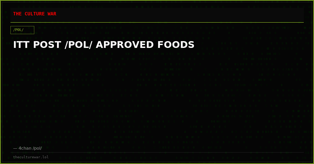 ITT POST /POL/ APPROVED FOODS