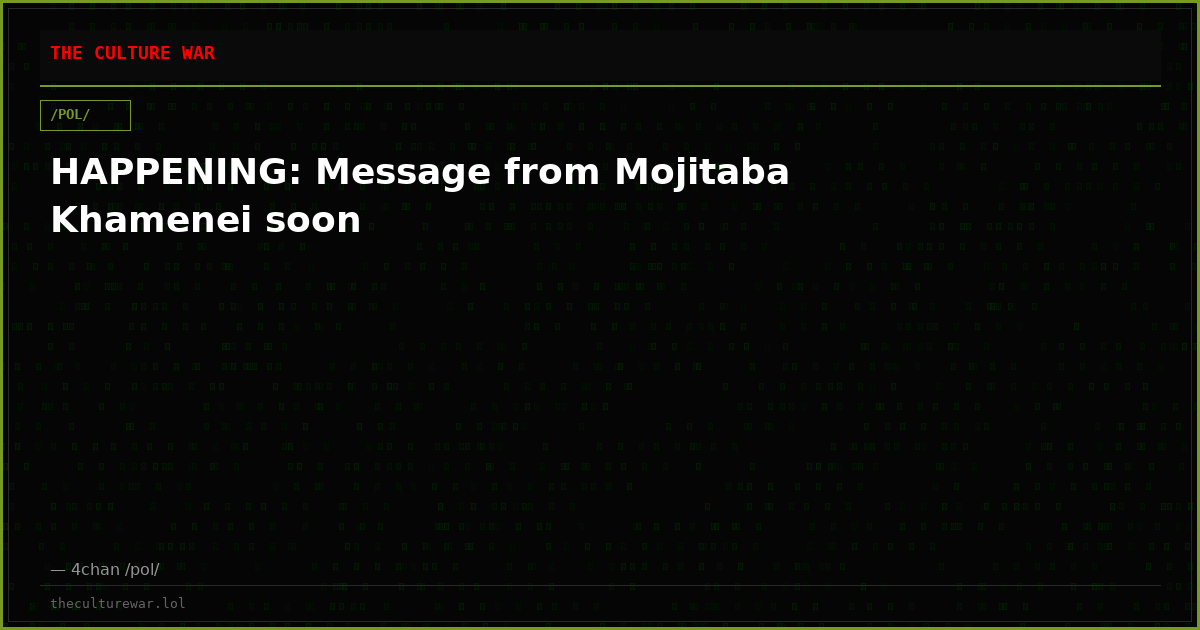 HAPPENING: Message from Mojitaba Khamenei soon