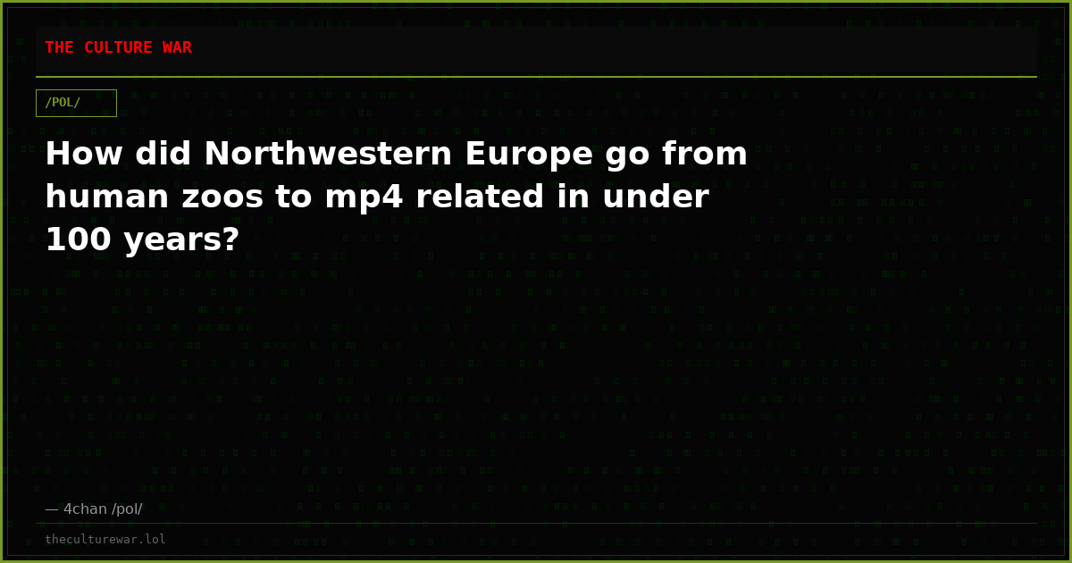 How did Northwestern Europe go from human zoos to mp4 related in under 100 years?