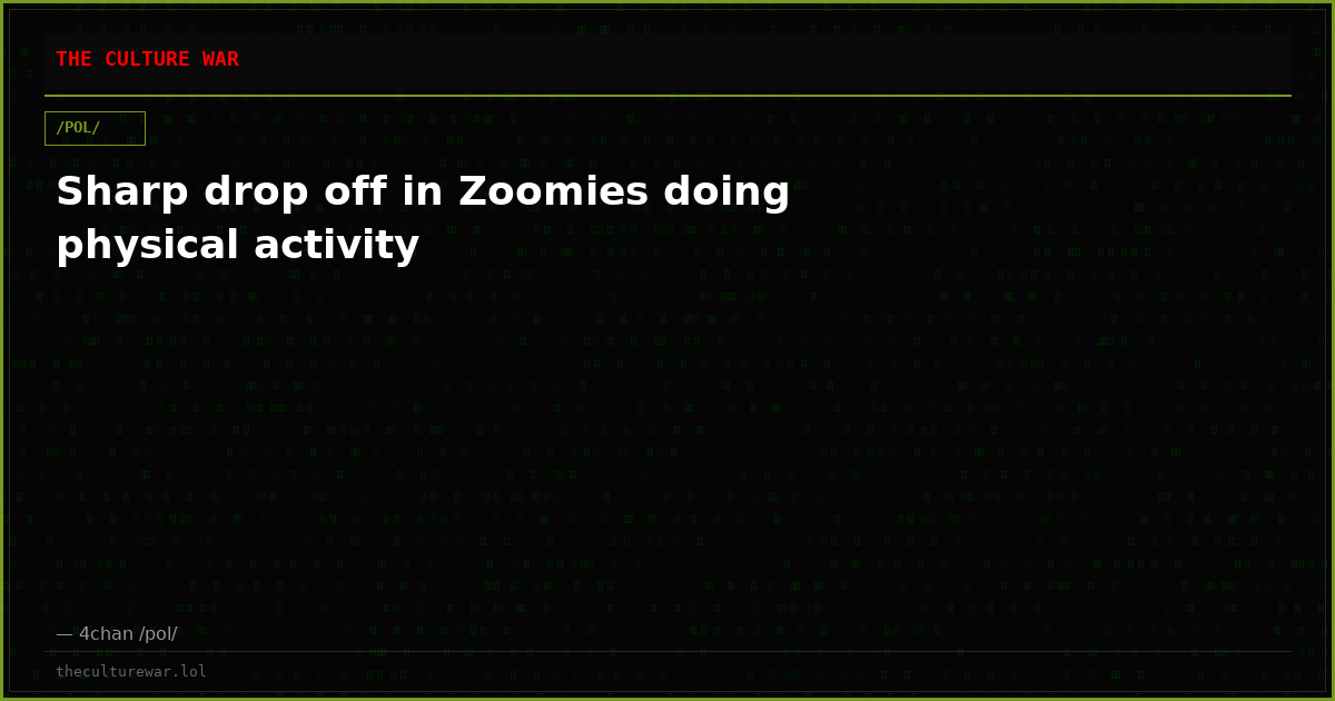 Sharp drop off in Zoomies doing physical activity