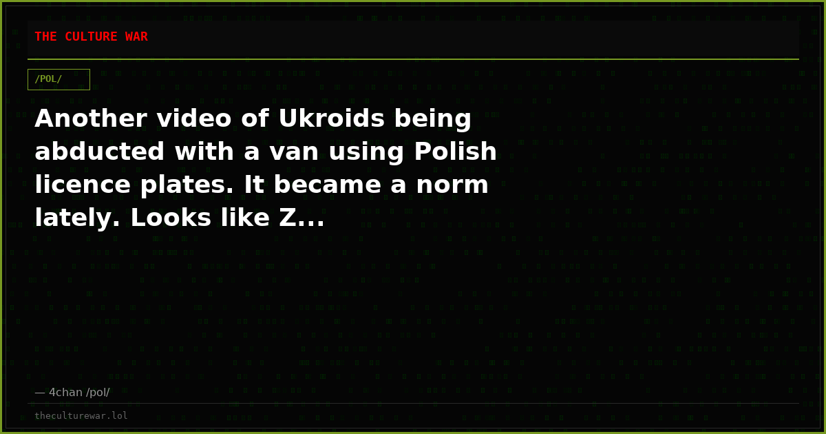 Another video of Ukroids being abducted with a van using Polish licence plates. It became a norm lately. Looks like Z...
