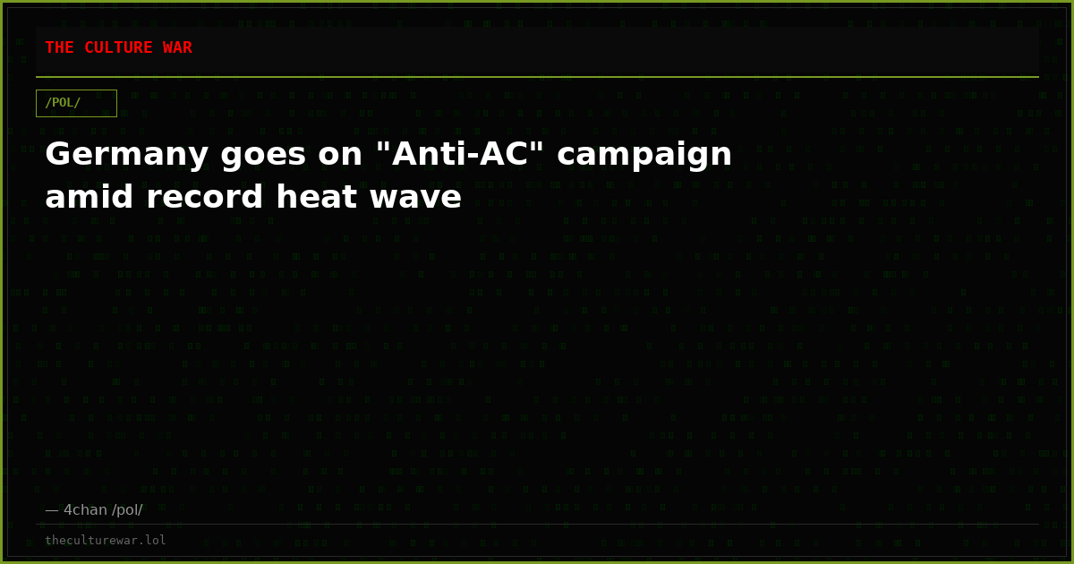 Germany goes on "Anti-AC" campaign amid record heat wave