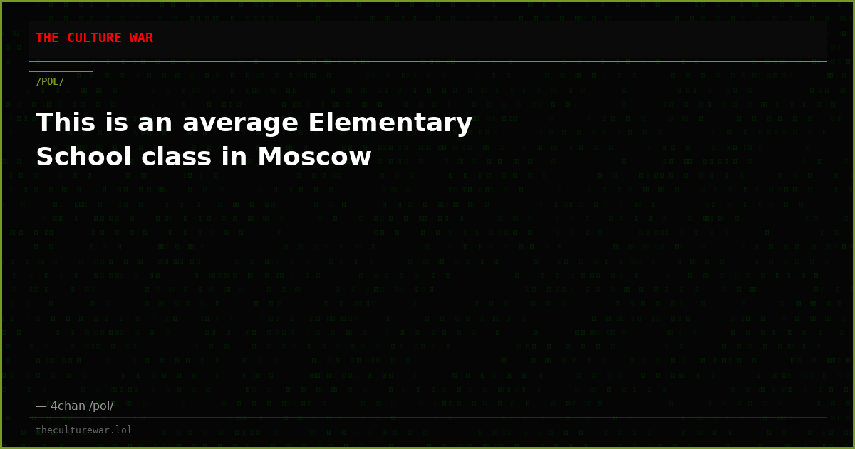 This is an average Elementary School class in Moscow