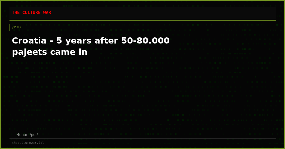 Croatia - 5 years after 50-80.000 pajeets came in