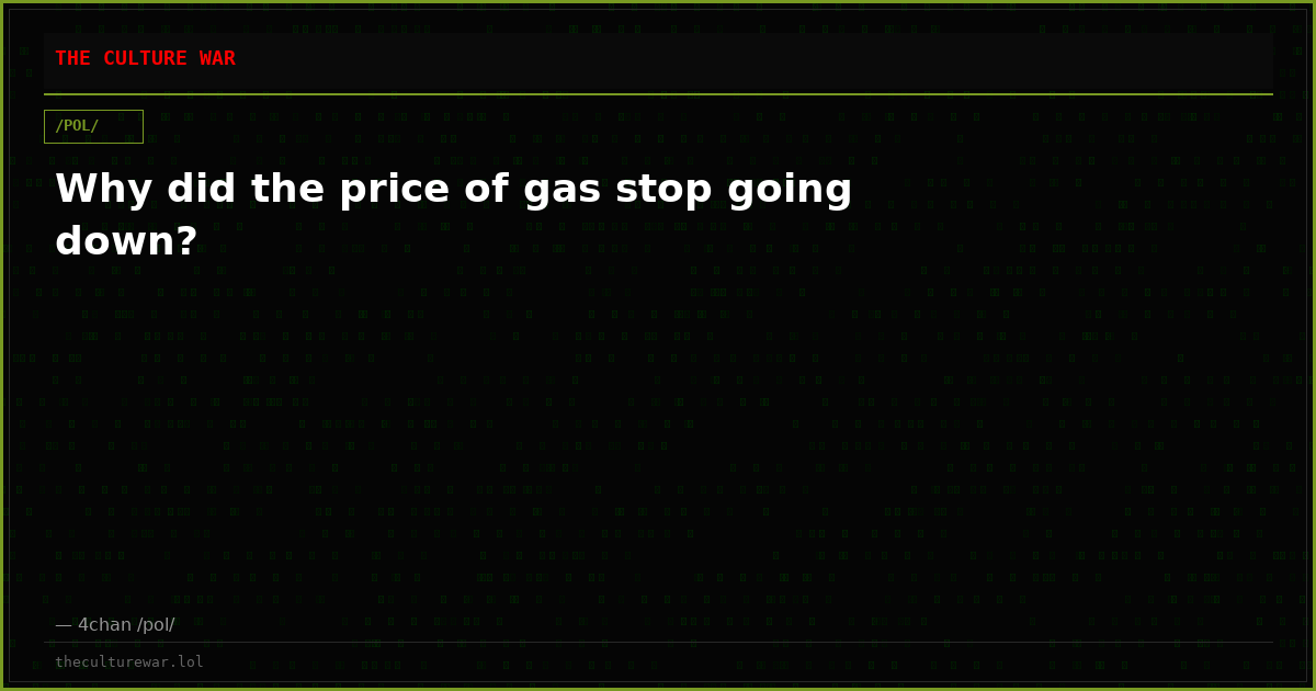Why did the price of gas stop going down?