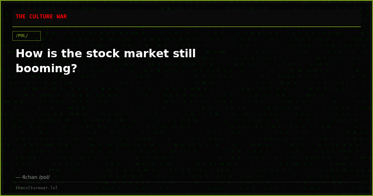 How is the stock market still booming?