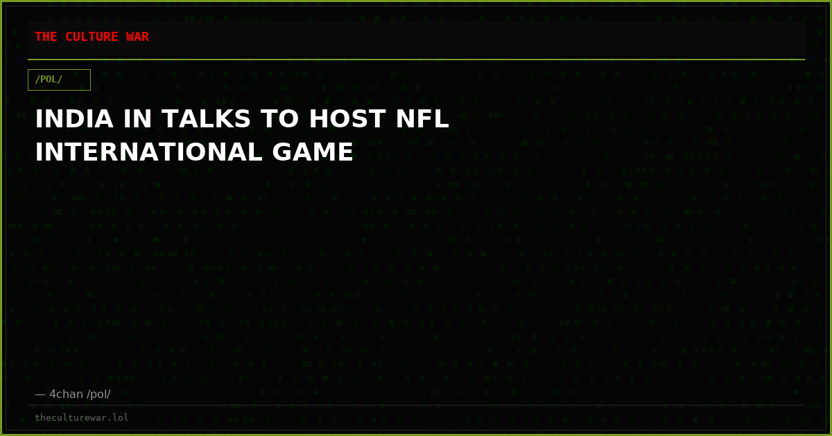 INDIA IN TALKS TO HOST NFL INTERNATIONAL GAME
