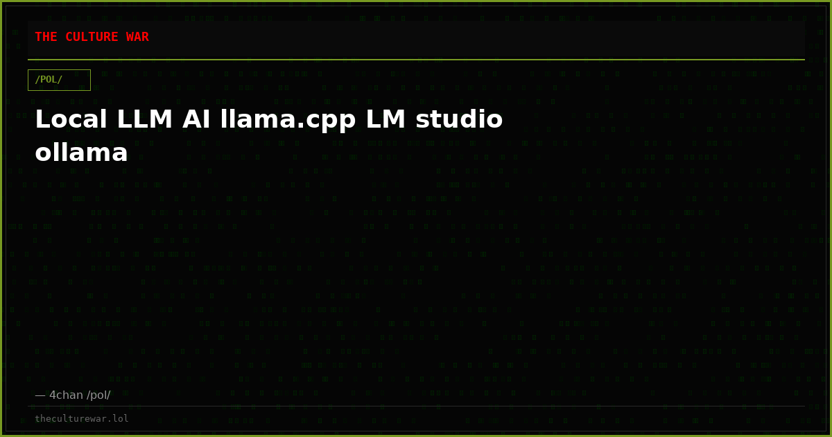 Local LLM AI llama.cpp LM studio ollama