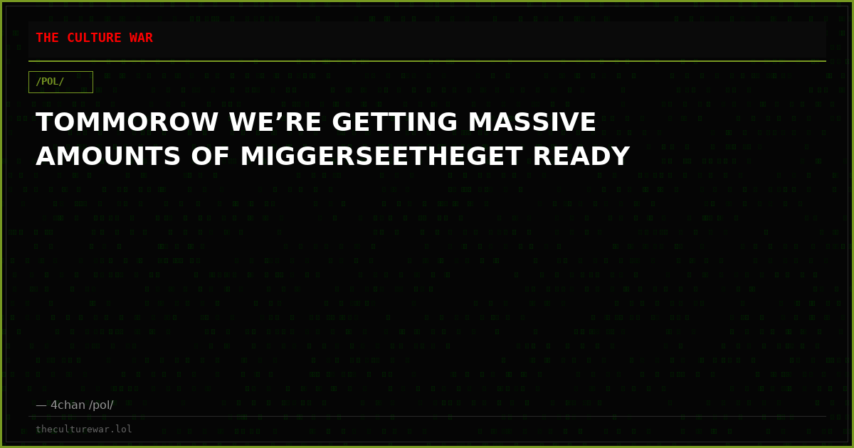 TOMMOROW WE’RE GETTING MASSIVE AMOUNTS OF MIGGERSEETHEGET READY