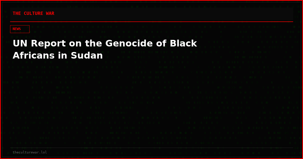 UN Report on the Genocide of Black Africans in Sudan