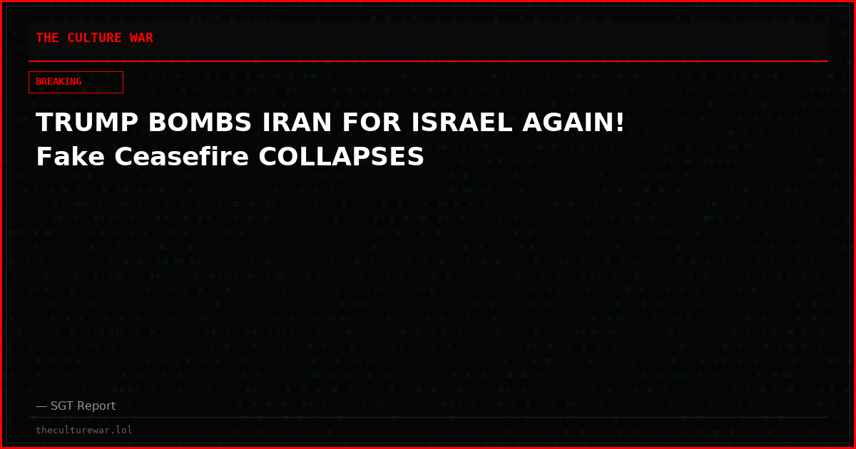 TRUMP BOMBS IRAN FOR ISRAEL AGAIN! Fake Ceasefire COLLAPSES